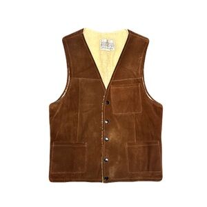 Vintage Western Deerskin Trading Post Suede Vest Shearling Sherpa Women’s 38/Med